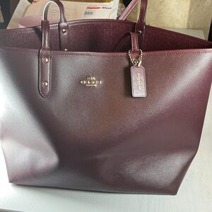 Coach Burgundy Leather Tote